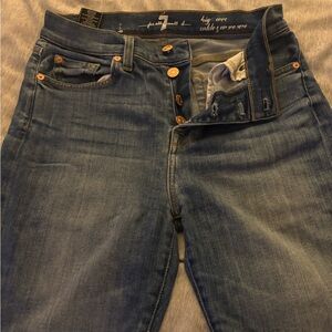Seven Dark Blue Button-Fly Jeans